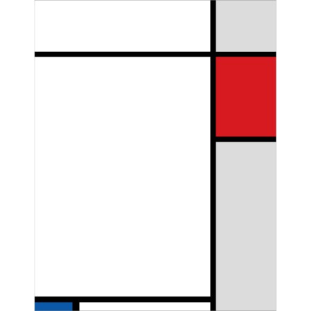[명화 그림액자] 몬드리안30 빨강 파랑 회색 구성