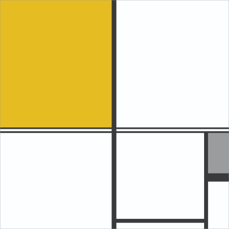 [명화 그림액자] 몬드리안11 선과 노랑 회색의 구성