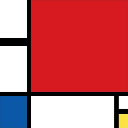 [명화 그림액자] 몬드리안14 빨강 파랑 노랑의 구성