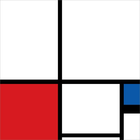 [명화 그림액자] 몬드리안15 빨강 파랑의 구성