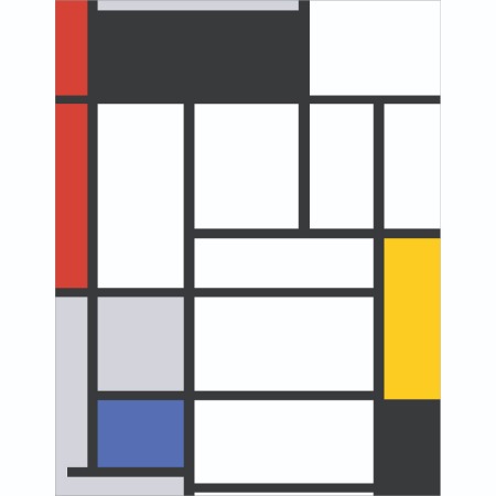[명화 그림액자] 몬드리안06 노랑 파랑 빨강의 구성